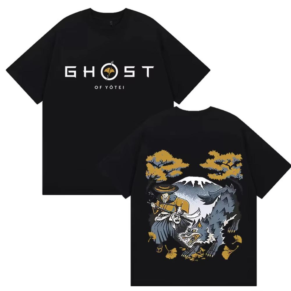Japanese Game Ghost of Yotei Graphic T Shirt Men Women Fashion Harajuku Clothing T-shirt Casual High Quality Male Cotton T Shirt
