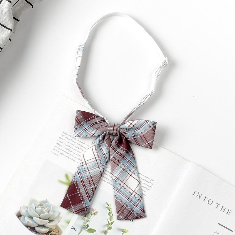 JK Bow Tie for Women, Japanese Uniform Shirt, College Style Student Plaid Tie, Men's Free Ribbon Accessories