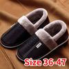New Men's Winter Home Slippers Autumn Non Slip Indoor Shoes for Man Leather House Shoes Waterproof Warm Slippers