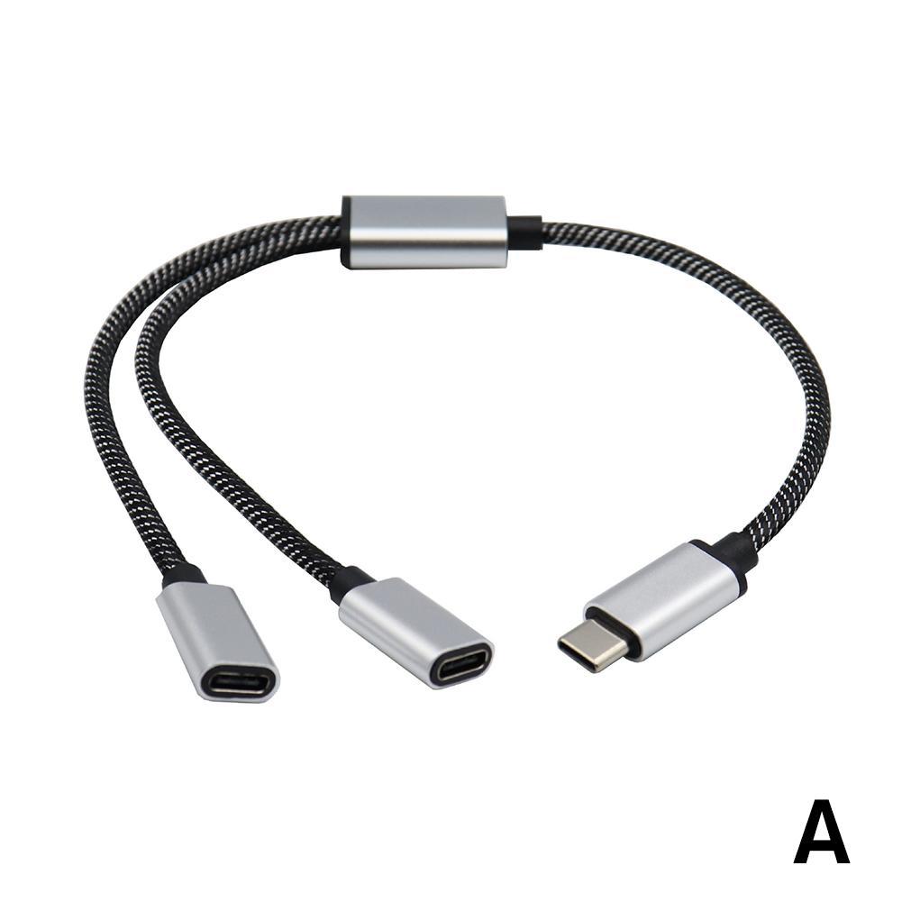 Разветвитель USB C (папа) на двойной USB C (мама) Хаб Type C для зарядки игрового контроллера, павербанков, адаптер для синхронизации данных и зарядки