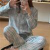 Женский кардиган с длинным рукавом и комплект пижамы в корейском стиле для дома на весну, осень и зиму