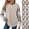 Women's Plaid Print Round Neck Long Sleeve Casual Loose Top