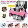 Kids Travel Tray for Car Seat Airplane Toddler Foldable Lap Tray with Water Bottle Holder Mesh Bag for Travel Activities Road Trip