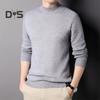 Men Fall Winter Sweater Round Neck Long Sleeve Knitted Soft Warm Slim Fit Business Elastic Solid Color Anti Shrink Men Casual Sweater