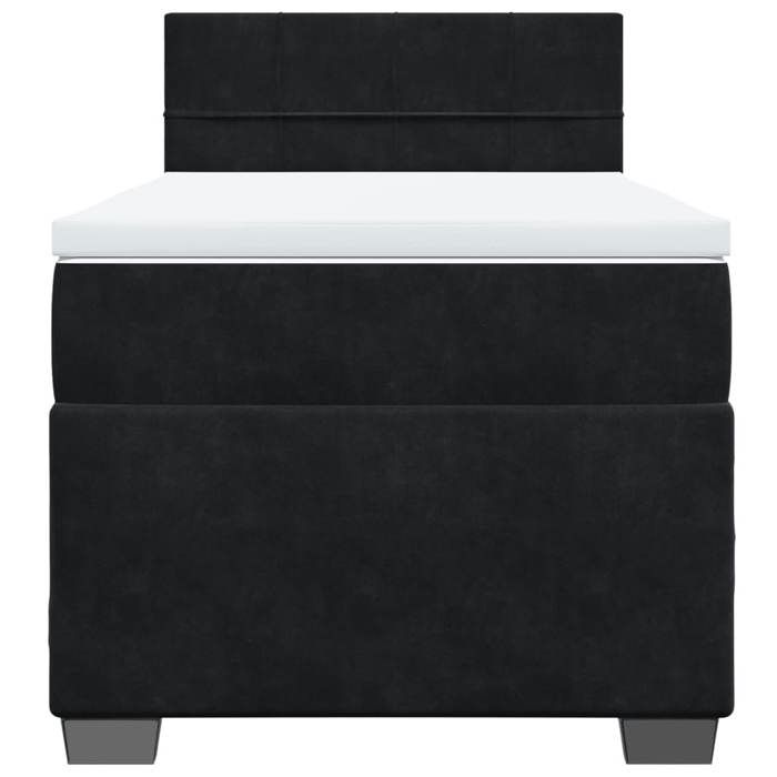 Maison Exclusive - Sommier à lattes de lit avec matelas Noir 90x190 cm Velours