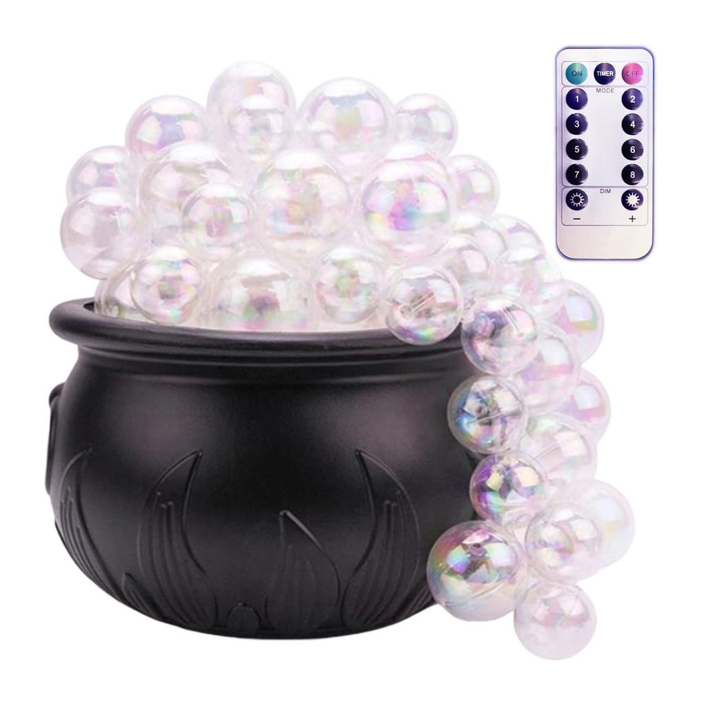 Halloween Witch Cauldron Bubble Bucket Decor With 8 Lighting Modes Remote Control For Spooky Party Decoration