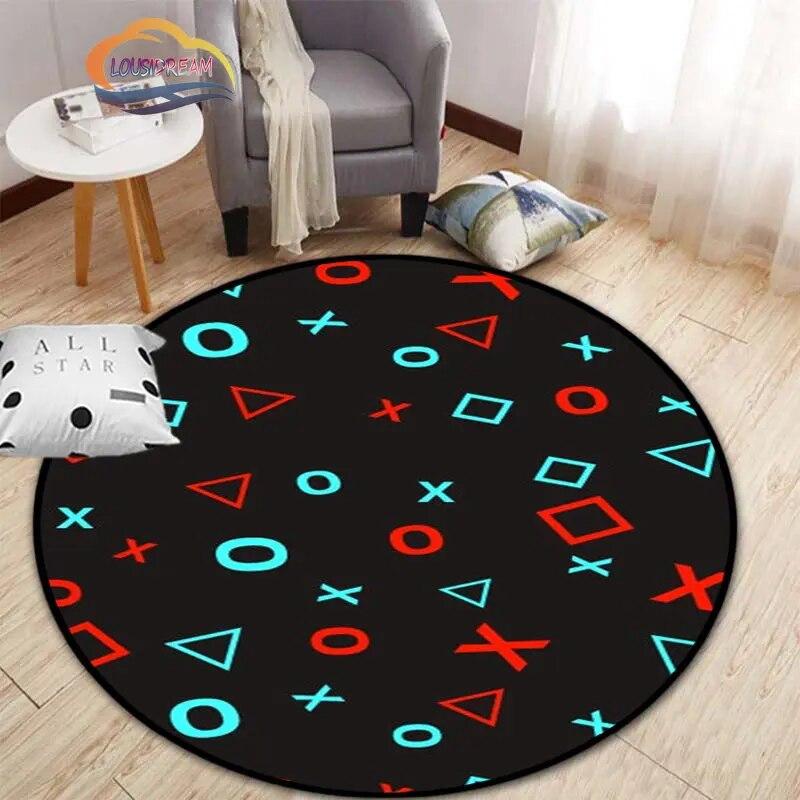 3D игровой контроллер круглый ковер, коврик для гостиной, спальни, детской комнаты, круговая игровая декорация подарок