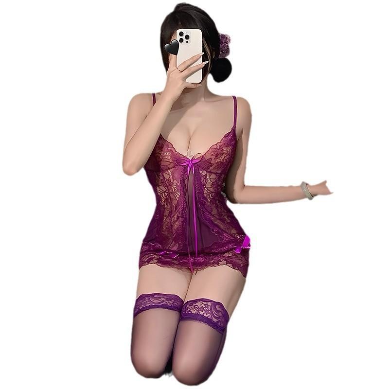 Selected erotic underwear, suspender charm lace hollowed-out sexy pajamas, classic fashion hot hip skirt uniform