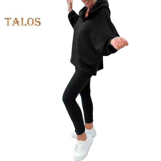 2 шт./комплект женский весна осень топ брюки комплект с капюшоном однотонный длинный рукав толстовка с капюшоном эластичный пояс спортивные штаны спортивный костюм повседневный спортивный костюм