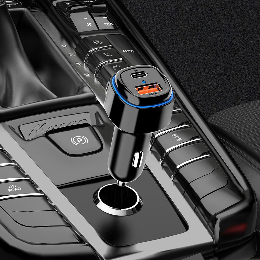 Автомобильное зарядное устройство для прикуривателя PD20W QC3.0, адаптер питания для быстрой зарядки, аксессуары, разветвитель для прикуривателя 12–24 В