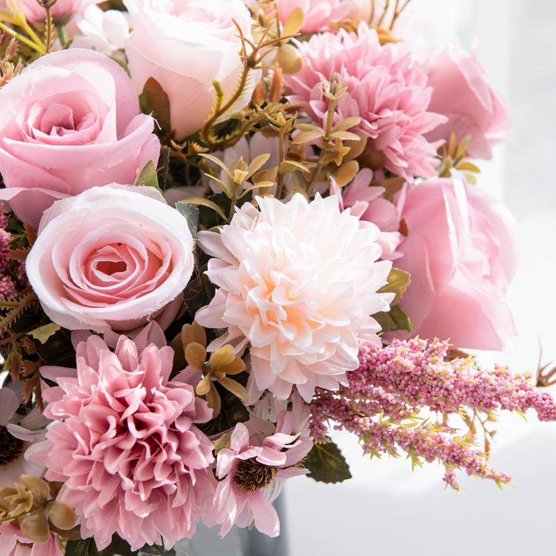 Высококачественные искусственные цветы Новые украшения Свадьба Сад Роза Арка Рождество Дом Поддельная шелковая роза Гортензии Ваза для