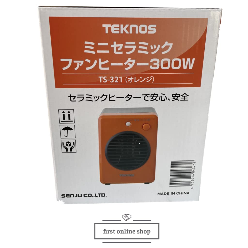 TEKNOS Мини керамический тепловентилятор 300 Вт Оранжевый TS-321