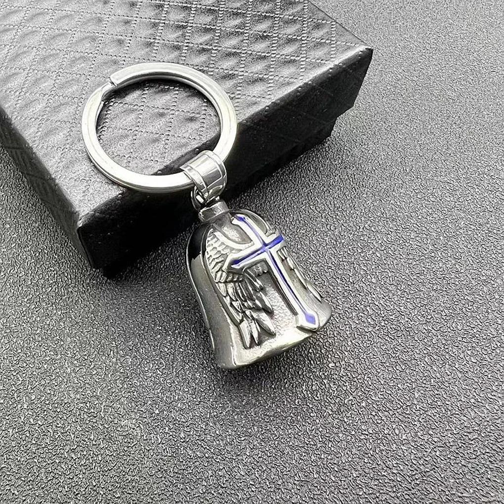 1pcs Fashion Angel Wings Bell Pendant Necklace Men and Women Motorcyclist Pop Party Hip Hop Rock Jewelry