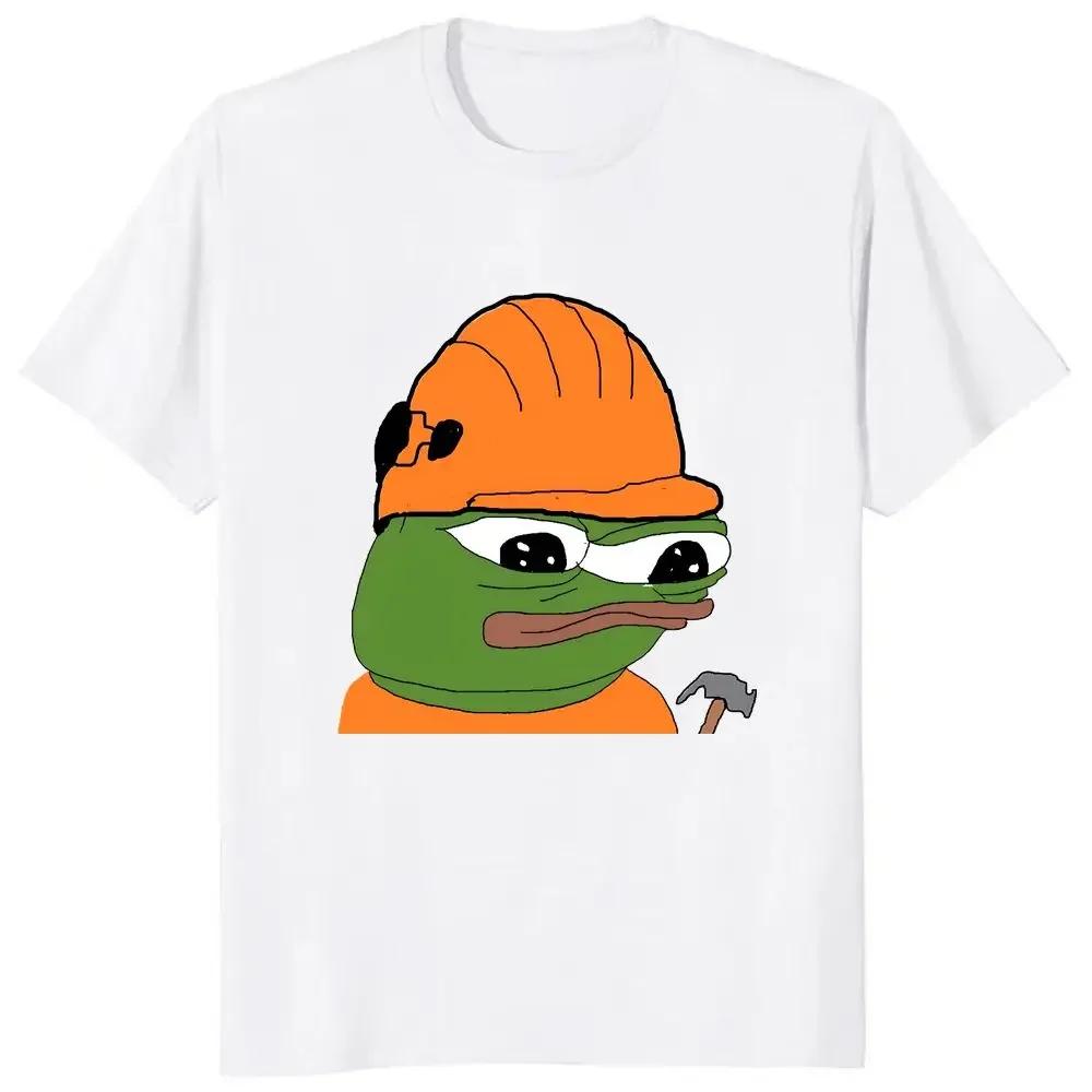 Pepe the Frog Frog-print shirt paired with funny memes for a casual and stylish unisex T-shirt