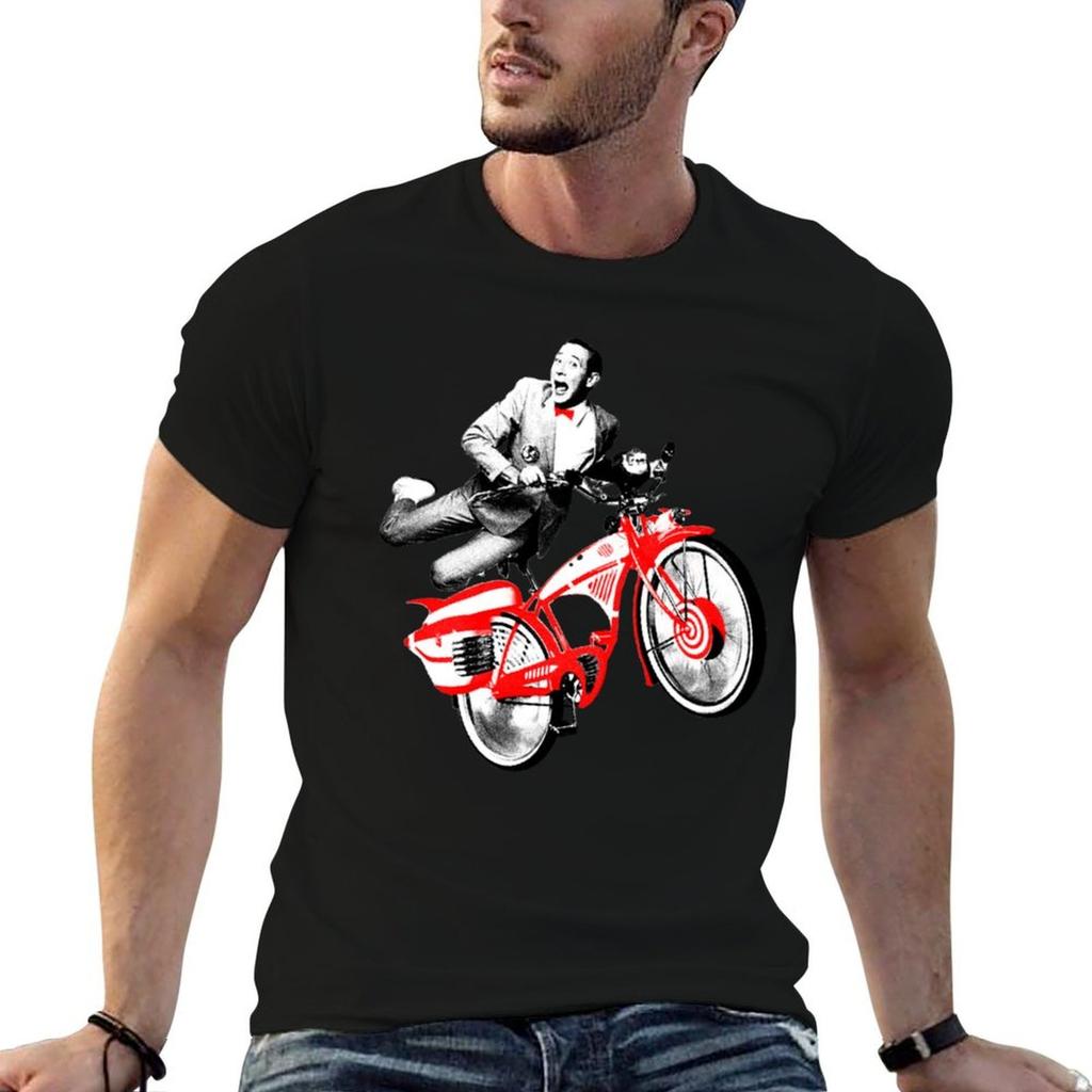 Pee Wee Herunisex Pee Wee Herunisexs Big Adventure Bike Tshirt Summer Casual Loose Tshirt