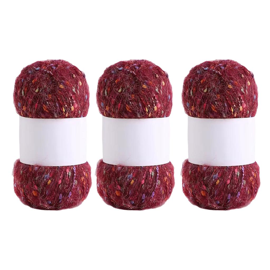 3 мотка удобной пряжи для вязания крючком, радужной расцветки с точками, мохеровая пряжа, пряжа для ручного вязания, мягкая пряжа для шапок, пледов, шарфов