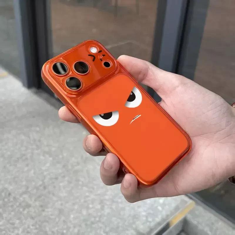 Персонализированный молочный свирепый выражение лица подходит для Apple 17Promax с большим окном чехол для мобильного телефона IP16/15 креативный 14/13 мягкий 12