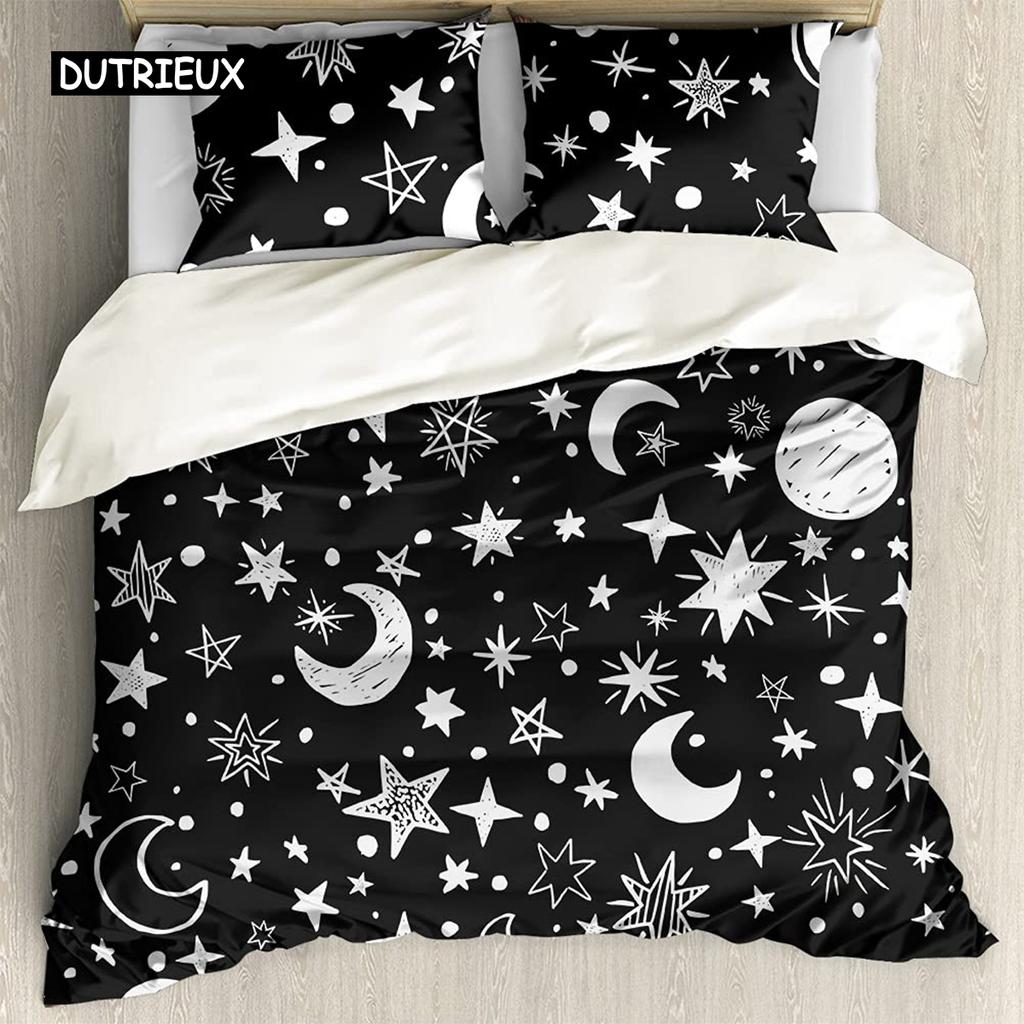 Комплект постельного белья Star Single Double Twin Queen из 2/3 предметов Night Sky из полиэстера, детский пододеяльник, комплект постельного белья Dark Blue Galaxy