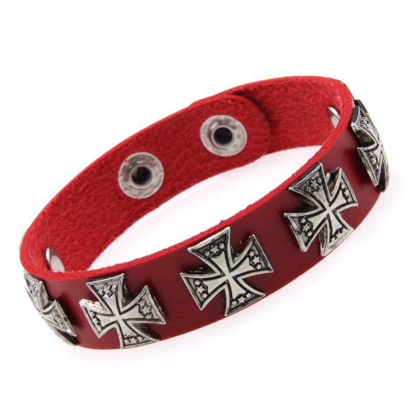 Hipster Hipster Female Personality Vintage Alloy Cross Hip Hop Bracelet Punk Stainless Steel Snap Bracelet