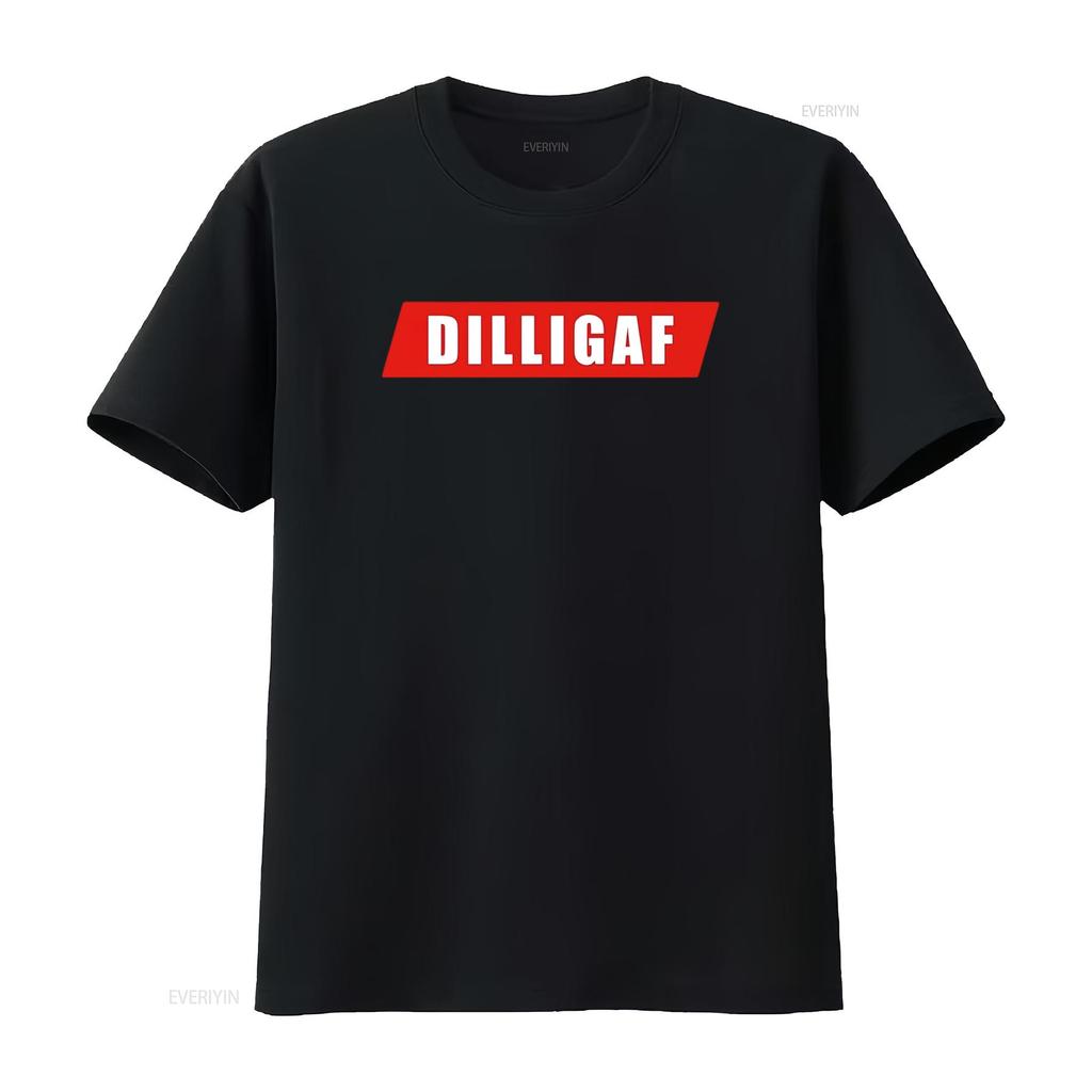 Unisexs Dilligaf T Shirt White Small vintage Washed homme fashion Versatile Comfortable designer clothes Stylish Soft Unisex