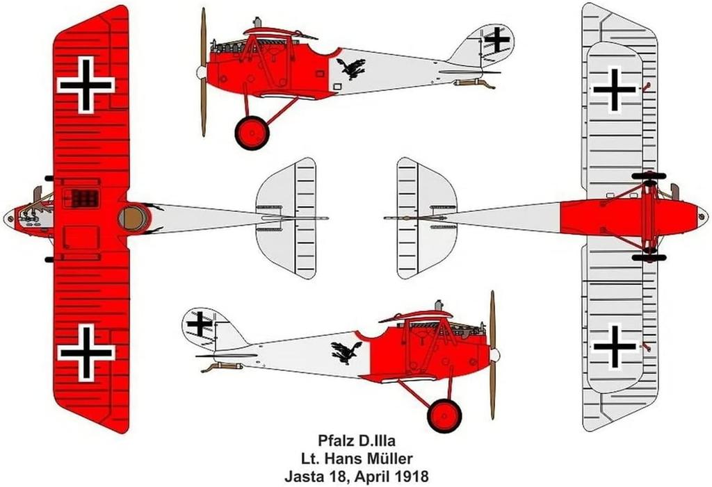 VALOM German Pfalz Biplane Fighter Set of 2 Plastic Model CV14423 1/144 D.3a