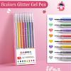 8 Colors Glitter Gel Pen Set Stationery Iitems 4.0mm Gel Pens DIY Writing Drawing Stationery Back To School Supplies Gifts