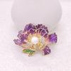 Эмалевая брошь-пион Niche Premium High-End High-End Pearl Brooch Retro Pin Accessories Clothing Female Male