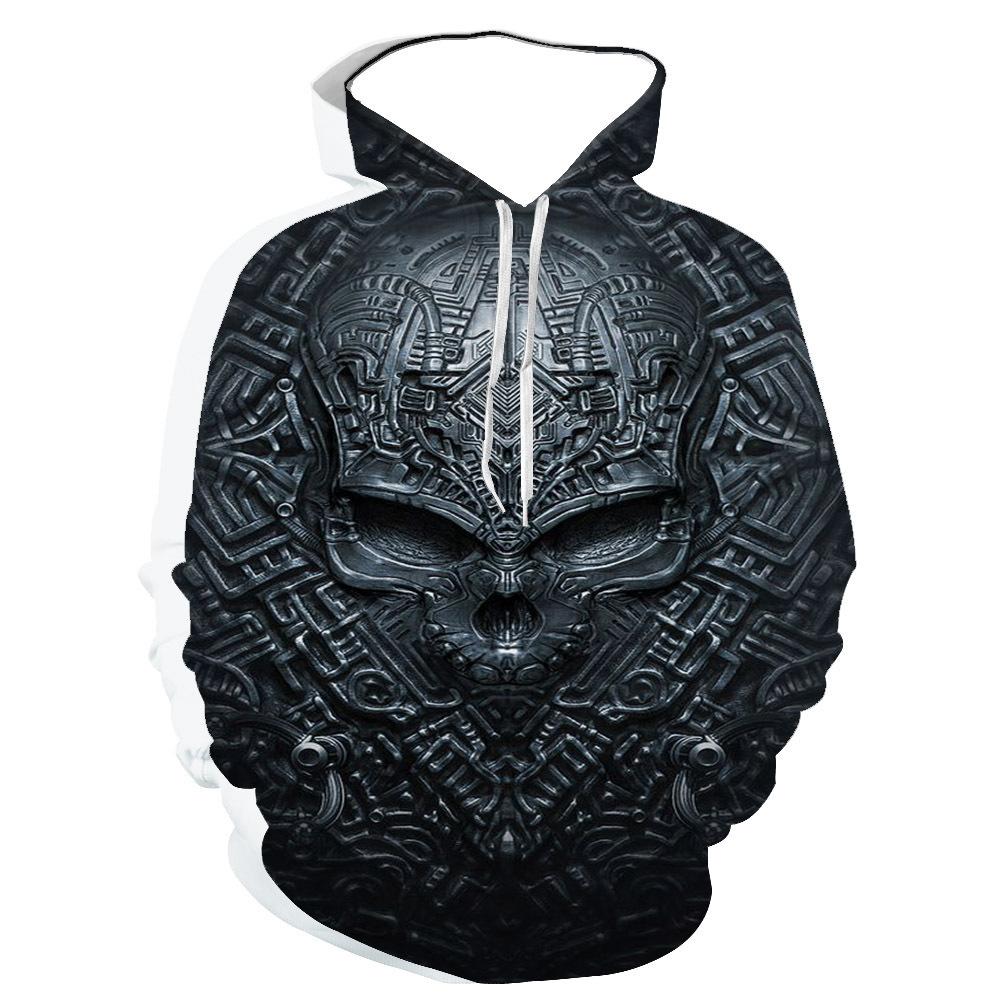 2023 Halloween 3D Digital Print Skull Pattern Hoodie Hoodie