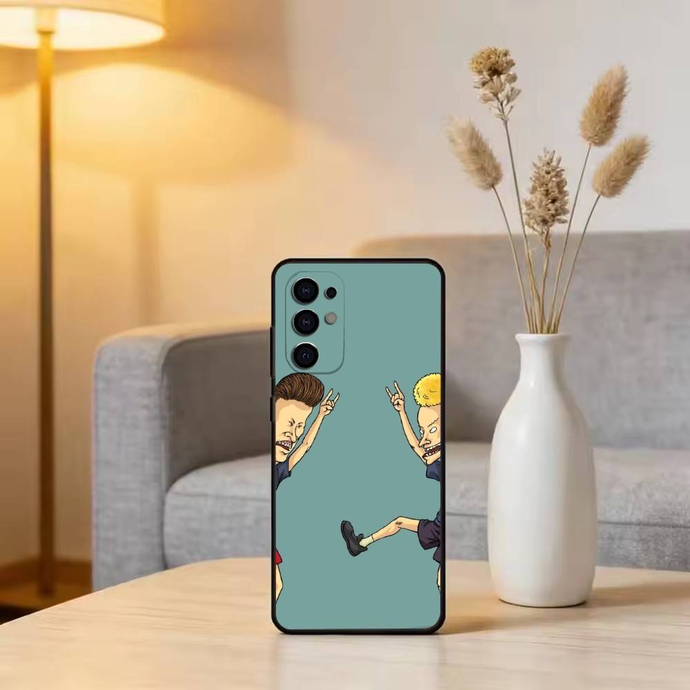 Beavis & B-Head Phone Case For Samsung S25,S24,S21,S22,S23,S30,Ultra,S20,Plus,Fe,Soft Silicone Black Cover