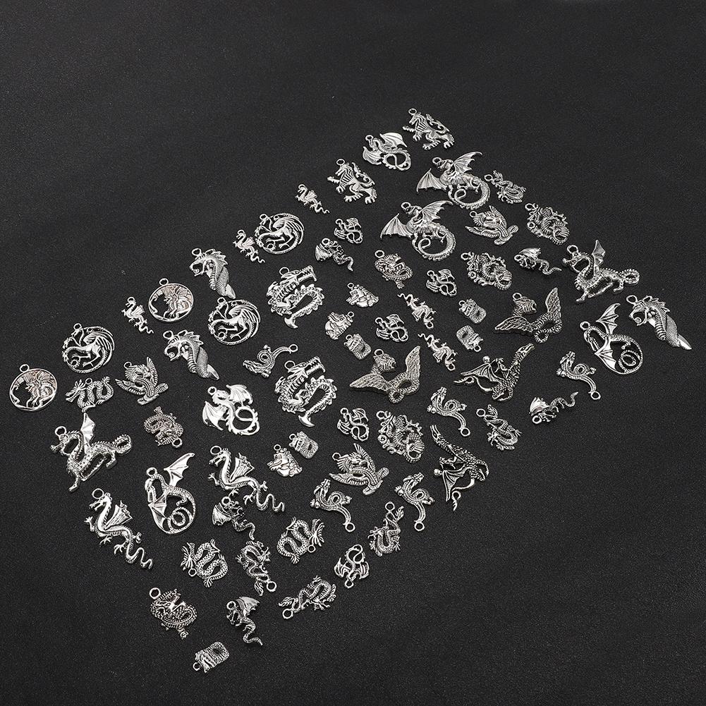 70Pcs/Set Dragon Pattern Bracelet Hand-Made Accessories Kit  Pendants Accessories