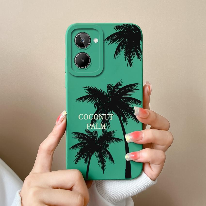 Для Oppo Realme 10 12 12X 11 11X C12 C15 C21 C21Y C31 Чехол для телефона Модный изящный узор с цветами Высококачественный противоскользящий чехол Для Oppo Силиконовый чехол
