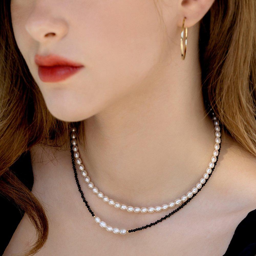 14K Black Bella Freshwater Pearl Necklace