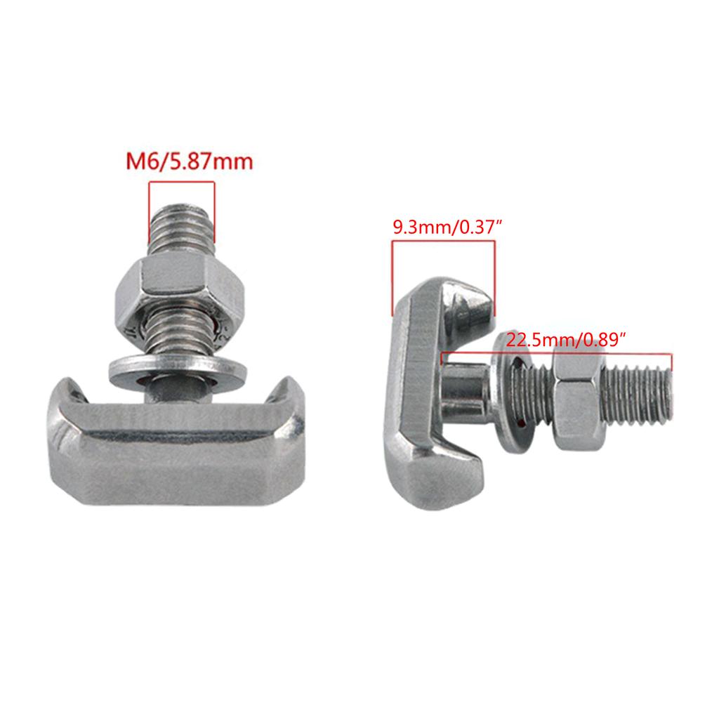 Battery Cable Bolt Stainless Steel Battery Terminal T Bolt M6 Battery Pole Terminals Screw Silvery Car Battery T Bolt