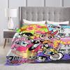 The Powerpuff Girls Flannel Blankets Soft Warm Bedding Throws for Couch Chair Decorative Funny Bedspread Sofa Bed Cover
