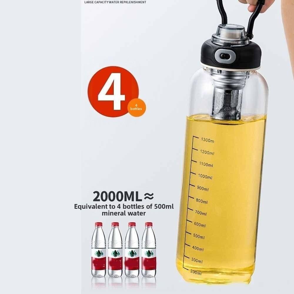 Large Capacity Tea Separation Cup Thickened Glass Tea Water Bottle Glass Water Cup Water Drinking