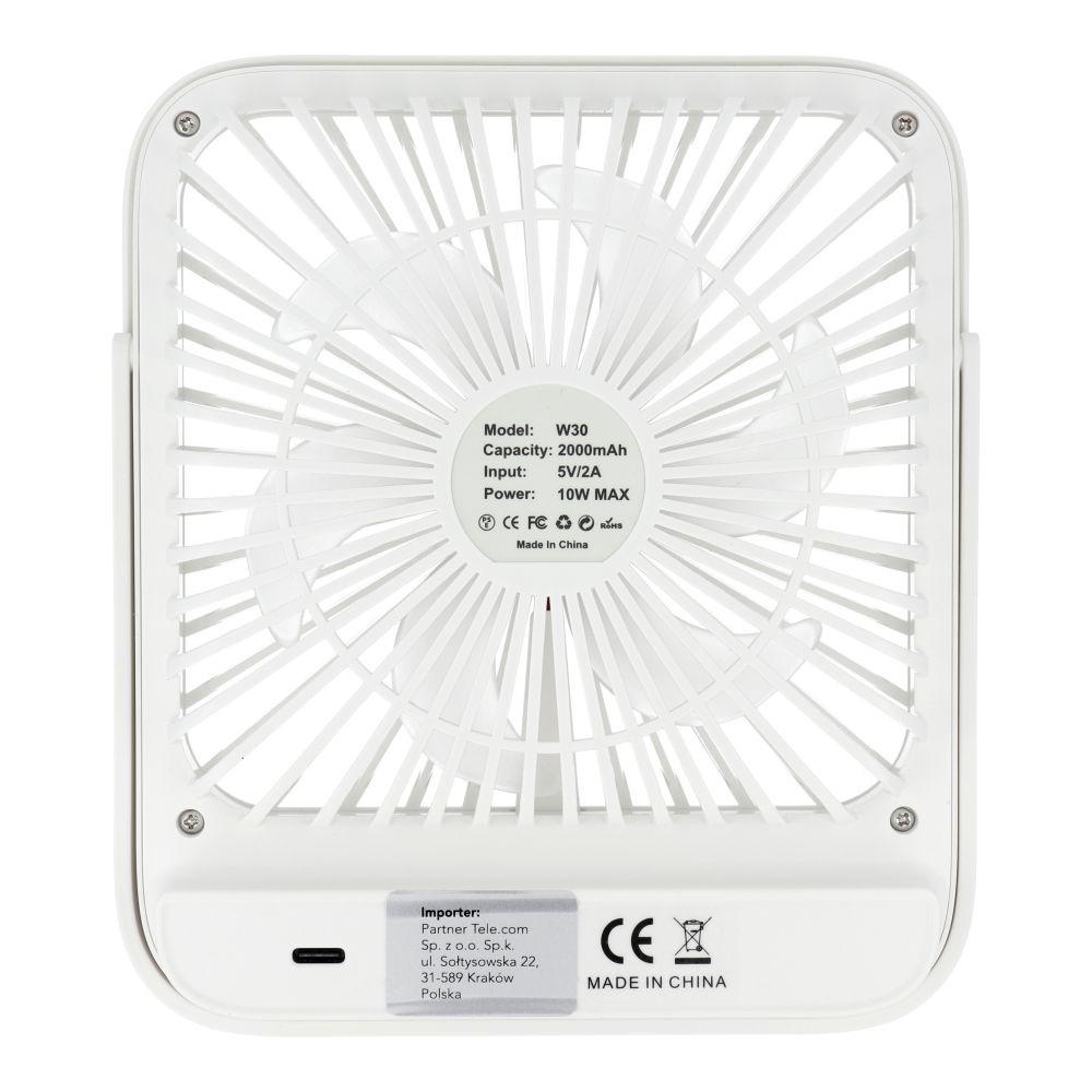 Desk fan, W30, with adjustable stand, white