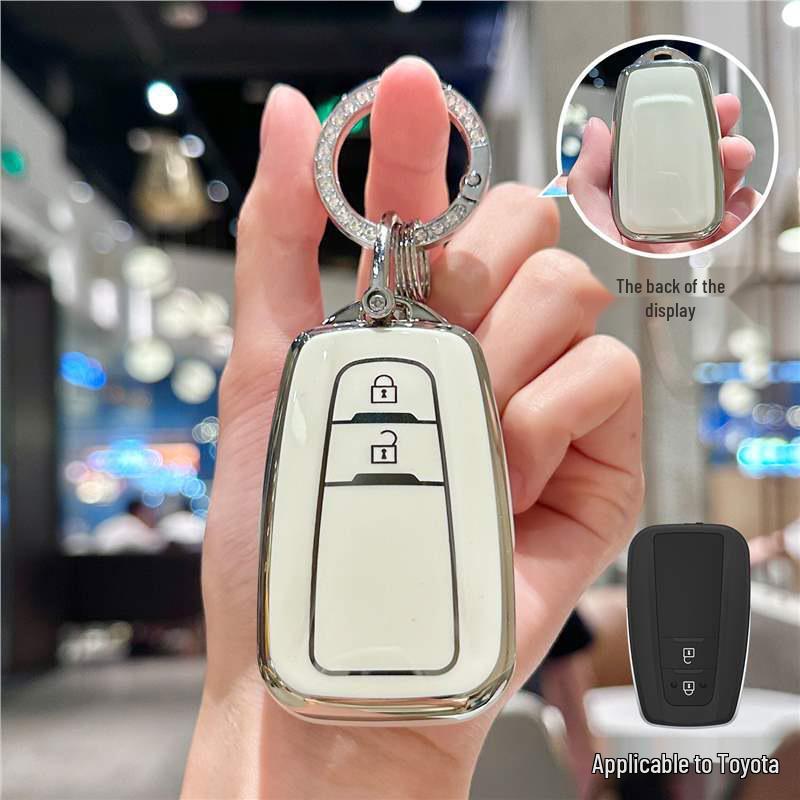 Silver Edge Key Case for Toyota Models: Corolla, RAV4, Camry, Vios, Highlander