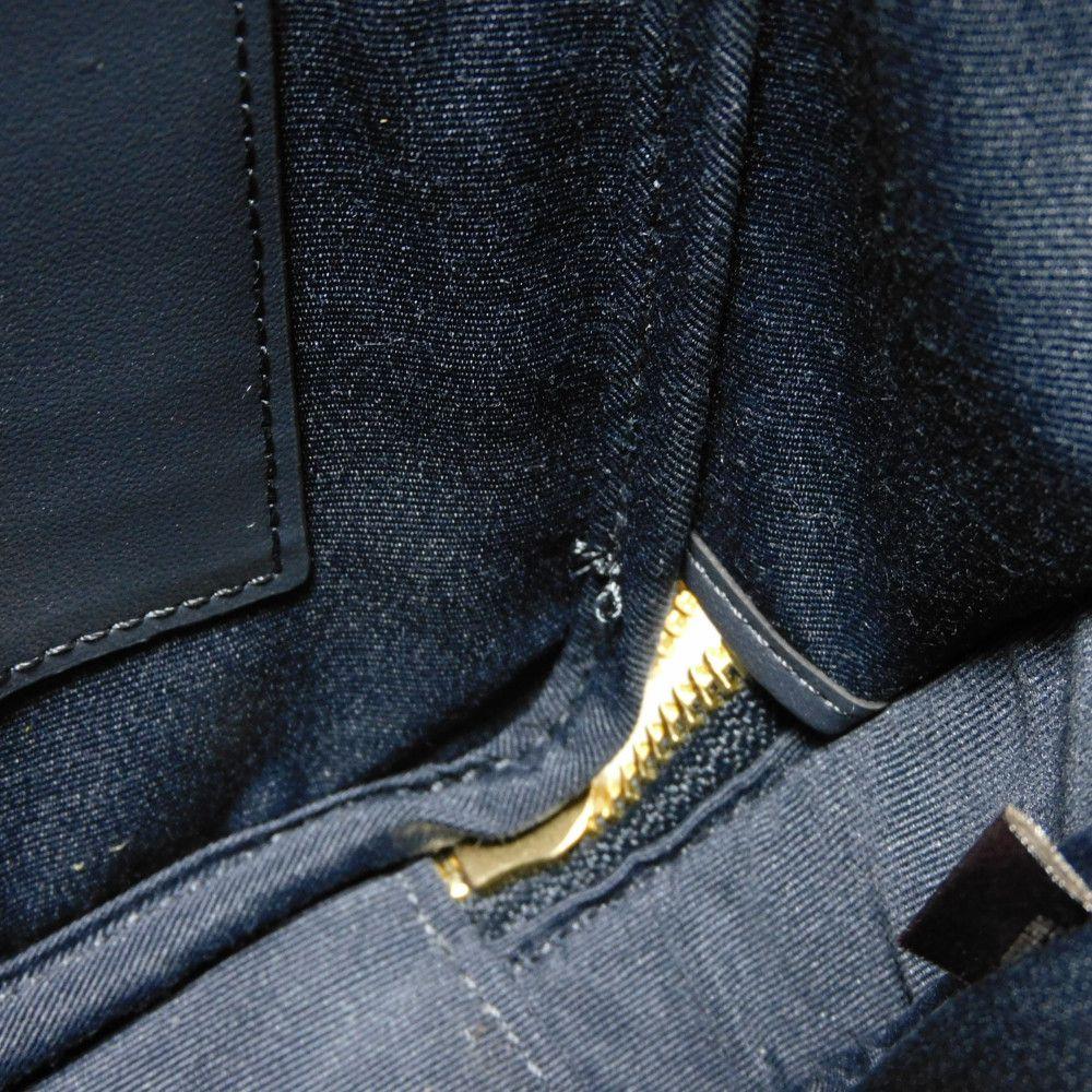 Used 9726 Stanton Crossbody Bag C8235 7921, Excellent Condition, Denim and Pebble Leather, All-Over Print Signature