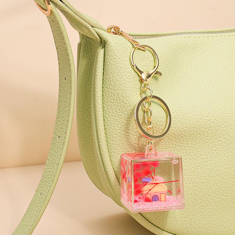 1шт плавающий жидкий брелок квадратный школьный рюкзак кулон аксессуары акриловые мультяшные автомобильные подвески ювелирные изделия шарм красочные