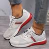 Women's Sports Shoes Fashion Lace Up Flat Bottom Round Toe Vulcanized Shoes Air Cushion Tennis Shoes Women 2024 Spring New Style