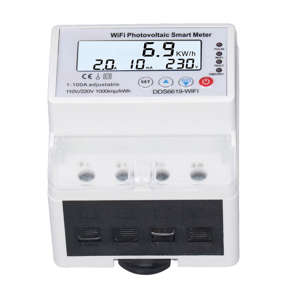 Фотоэлектрический интеллектуальный счетчик WiFi 110 В 220 В 1?100A таймер автоматического выключателя для Tuya 1PH 4P Solar двунаправленный