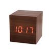 Wooden Sound Control Square LED Digital USB/AAA Electronic Table Alarm Clock
