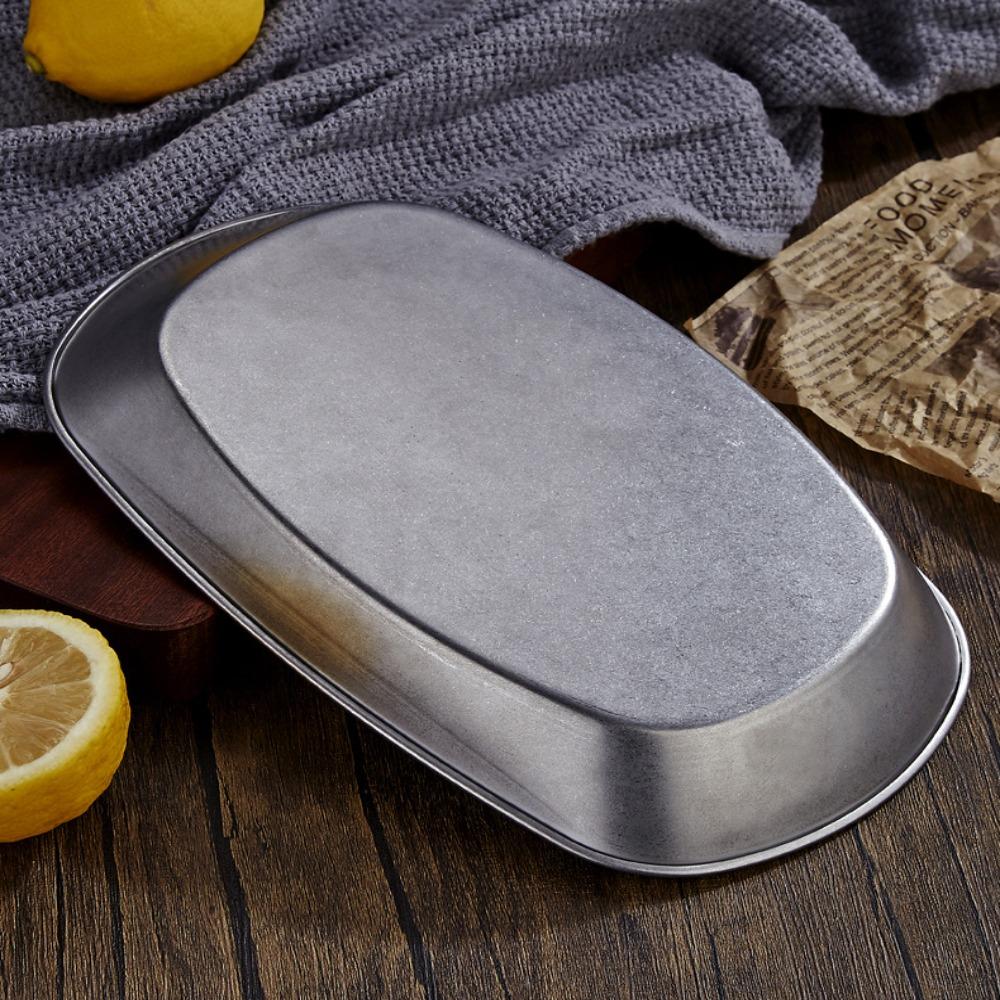 Небьющаяся посуда для подачи еды 304 Нержавеющая сталь Салатница Домашняя тарелка для закусок Картофель фри