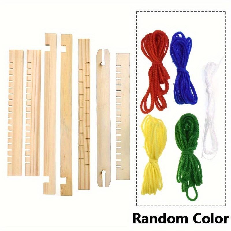 Manual Wooden Weaving Loom with Colorful Yarn & Tools - -in- DIY Tapestry Maker for Hand-Weaving Crafts, No Required, for Art Projects