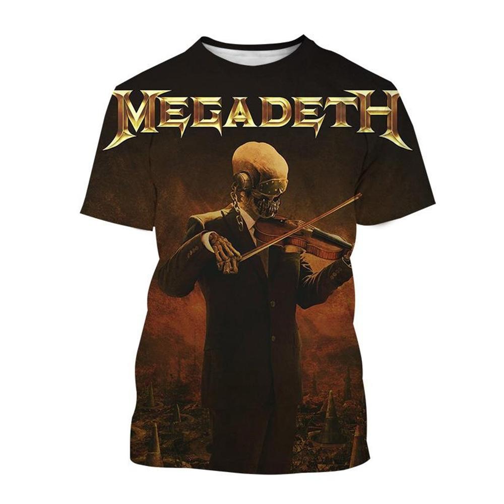 Megadeth 3D Printed T-Shirts Fashion Rock Band Men's Casual T-shirt Summer Men Women Punk Funny Hip Pop Short Sleeve Kids