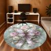1pc Butterfly, Floral Round Chair mat Area Rug - Non-Slip, Floor Mat for Office, Bedroom, and Indoor Decor-1002313