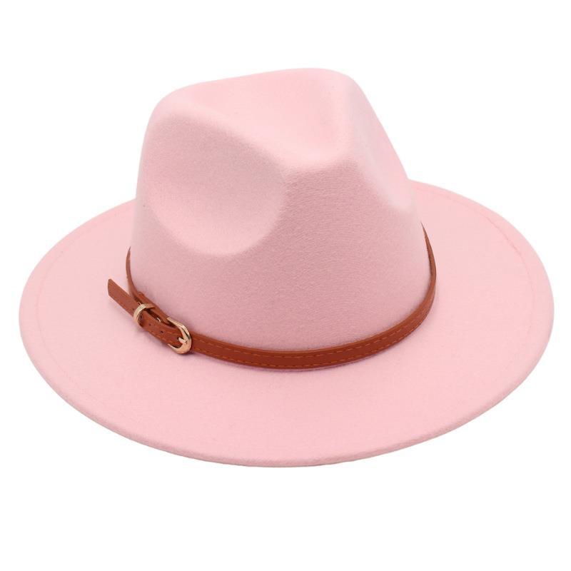 Пряжка для ремня Ностальгическая модель цилиндра Джазовая шляпа Мужская и женская Темпераментная фетровая шляпа Элегантная шерстяная шляпа