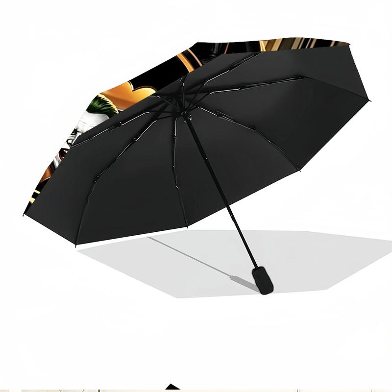 Batman Print Automatic Open Close Umbrella, Portable Foldable Umbrella, for Outdoor Commute Camping Trip, Ideal Birthday Gift