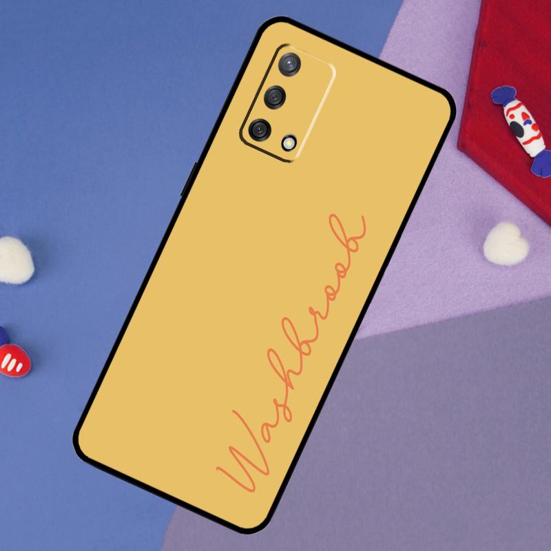 Чехол с персонализированным именем с монограммой для OPPO A98 A78 A58 A18 A96 A76 A16 A15 A17 A77 A5 A9 A74 A94 A52 A72 A53S A54S A57S