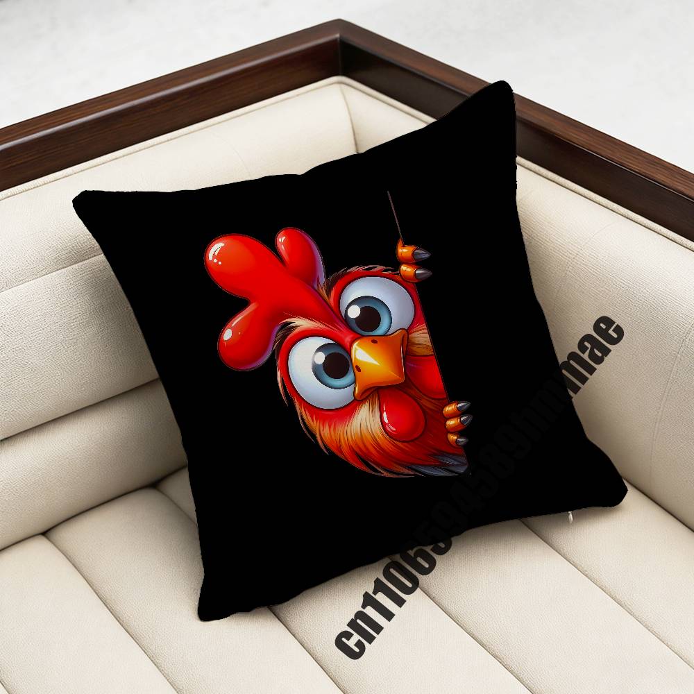 For Lively Cute Cartoon Funny Gym Chick Chicken Throw Pillow Case Sham 45X45Cm 40X40Cm Square Car Pillowcase Pad Cushion Cover